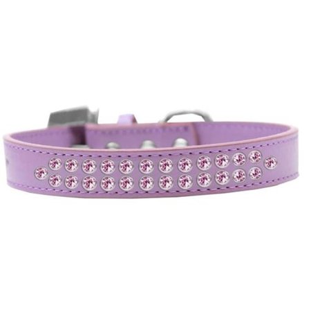 UNCONDITIONAL LOVE Two Row Light Pink Crystal Dog CollarLavender Size 12 UN908117